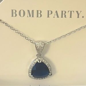 Beautiful Bomb Party lab created sapphire necklace